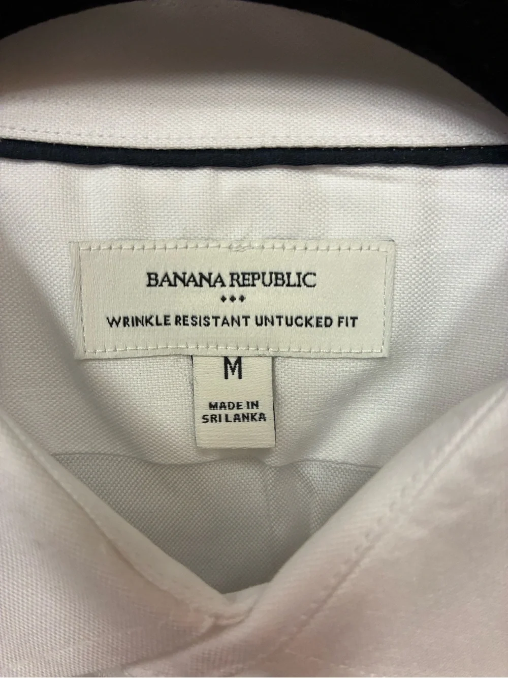 Banana Republic Wrinkle Resistant Untucked Fit Dress Shirt White Medium